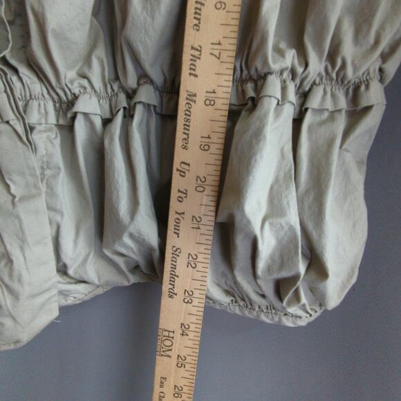 Habitat Clothes to Live In Jacket Womens L Tan Ruched Button Front Lightweight - Picture 7 of 8